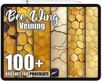 100+ Procreate Bee Wing Veining Brushes, Realistic Texture Brushes for Procreate, Instant Digital Download