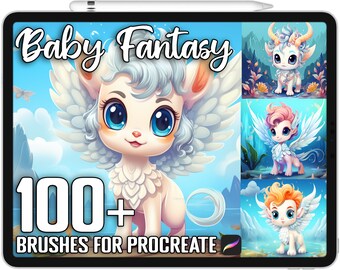 100+ Procreate Baby Mythical Creature Stamps, Mythical Creature Guide Brushes for Procreate, Instant Digital Download