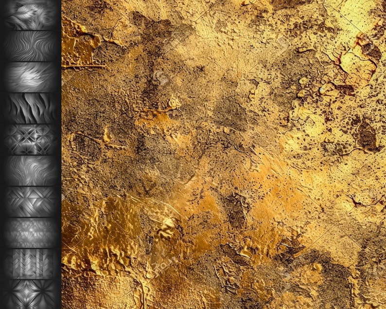 100 Procreate Gold Textur Pinsel, realistische Pinsel für Procreate, sofortiger digitaler Download Bild 5