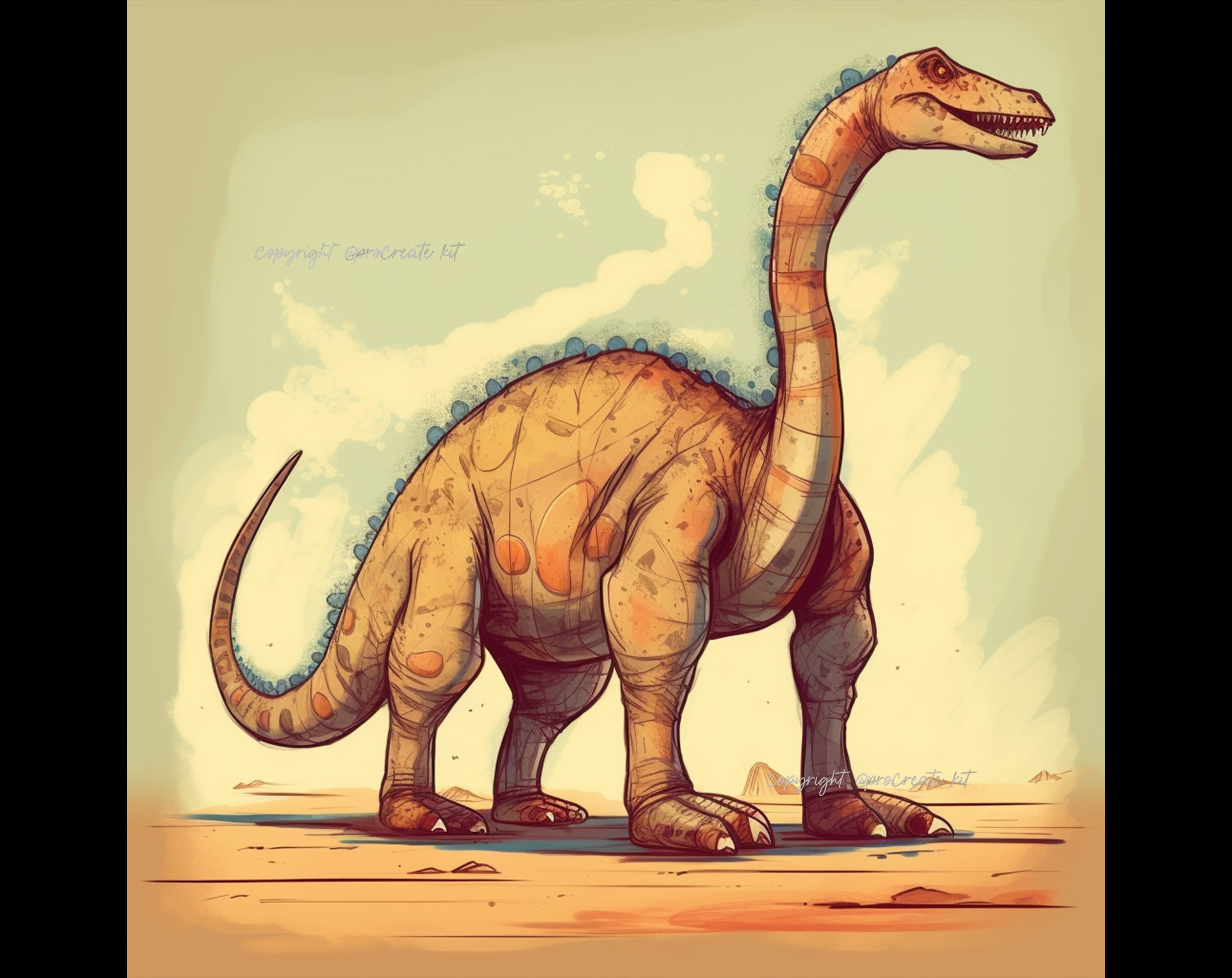 100+ Procreate Dinosaur Stamps, Dinosaur Brushes for Procreate, Instant ...