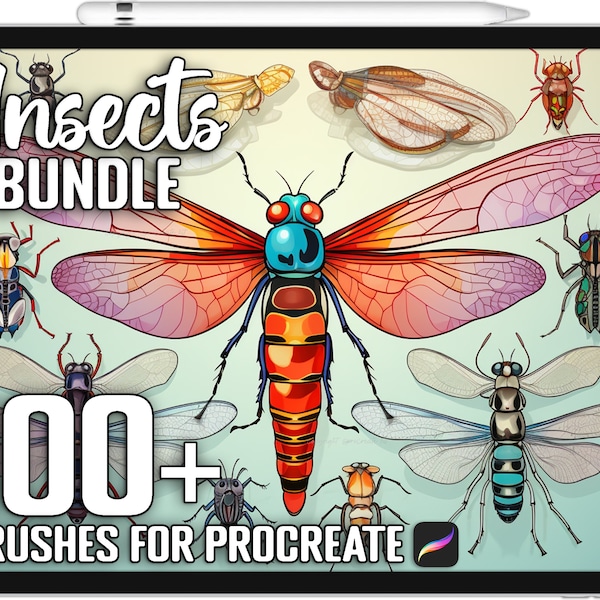 100+ Procreate Insect Stamps, Insect Guide Bundle for Procreate, Instant Digital Download