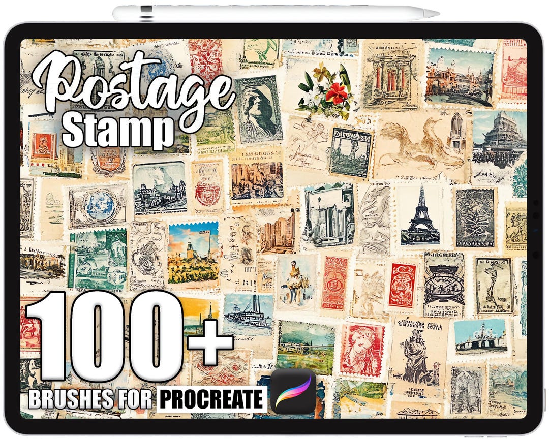 100+ Procreate Postage Stamp Brushes, Realistic Texture Brushes for ...