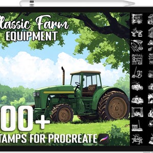 100+ Procreate Vintage & Classic Farm Equipment Stempel, realistische Bürsten für Procreate, sofortiger digitaler Download
