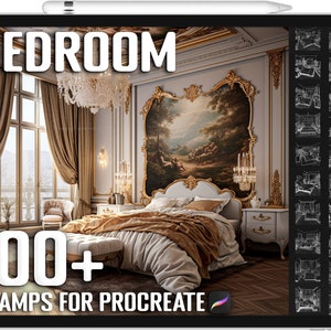 100+ Procreate Bedroom Stamps, Bedroom Brushes for Procreate, Instant Digital Download