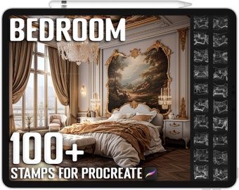 100+ Procreate Schlafzimmer Stempel, Schlafzimmer Pinsel für Procreate, Sofortiger digitaler Download