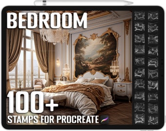 100+ Procreate Bedroom Stamps, Bedroom Brushes for Procreate, Instant Digital Download