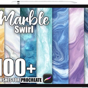 100+ Procreate Marble Swirl Brushes, Realistic Texture Brushes for Procreate, Instant Digital Download