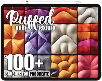 100+ Procreate Puffed quilt Brushes, Realistic Texture Brushes for Procreate, Instant Digital Download