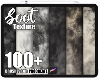 100+ Procreate Soot Texture Brushes, Realistic Texture Brushes for Procreate, Instant Digital Download