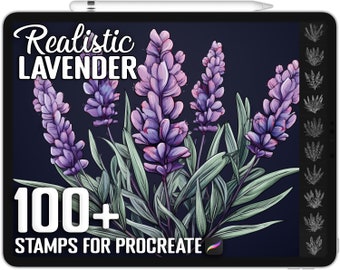 100+ Procreate Lavender Stamps, Lavender Brushes for Procreate, Instant Digital Download