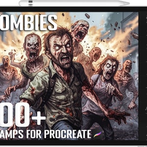100+ Procreate Zombie Stamps, Zombie Brushes for Procreate, Instant Digital Download
