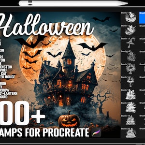 100+ Procreate Halloween Stamps, Halloween Brushes for Procreate, Instant Digital Download