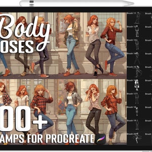 100+ lichaamshoudingsstempels voor voortplanting, penselen voor lichaamshoudingen voor voortplanting, directe digitale download