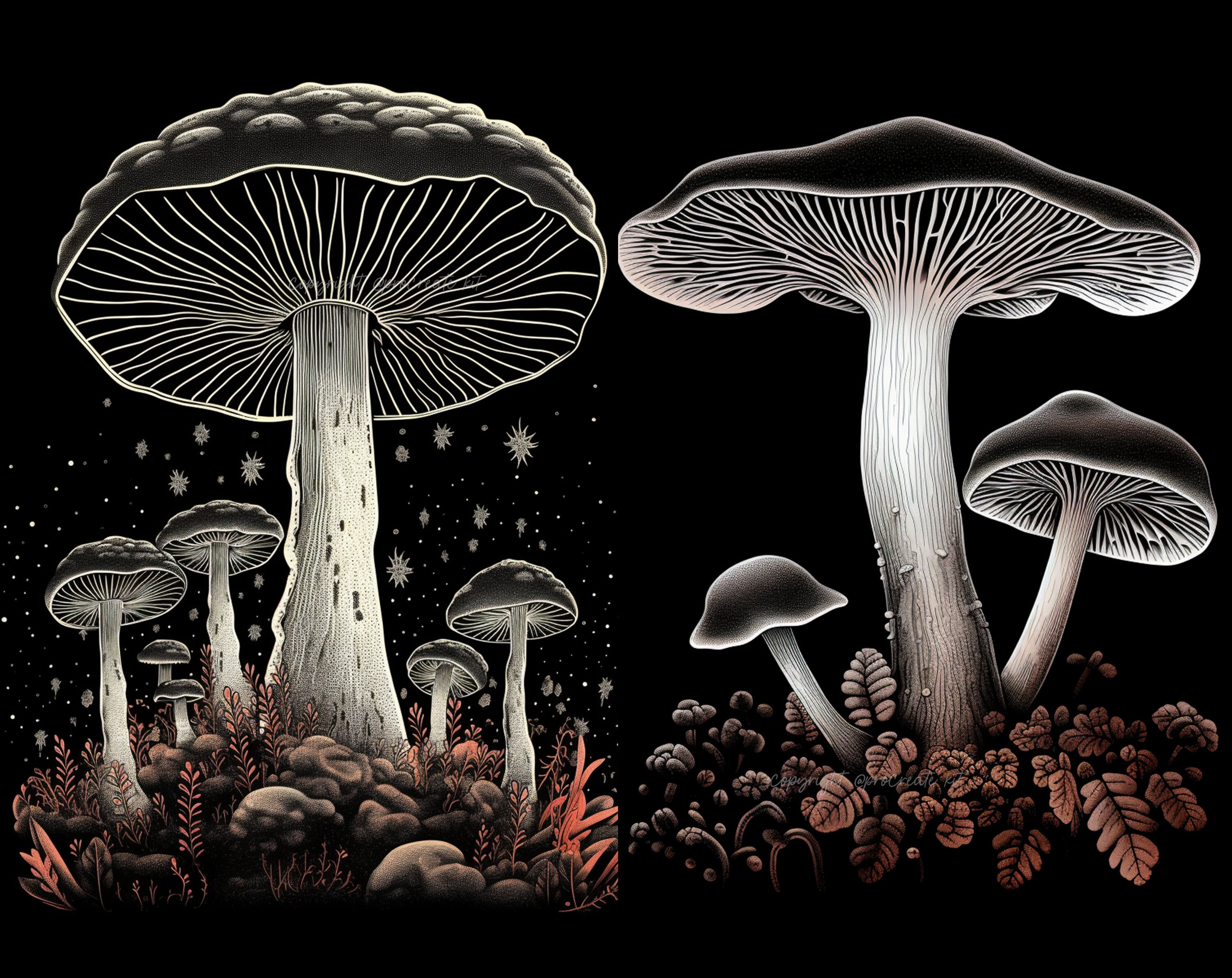 100 Procreate Realistic Mushroom Stamps Mushroom Brushes for - Etsy UK