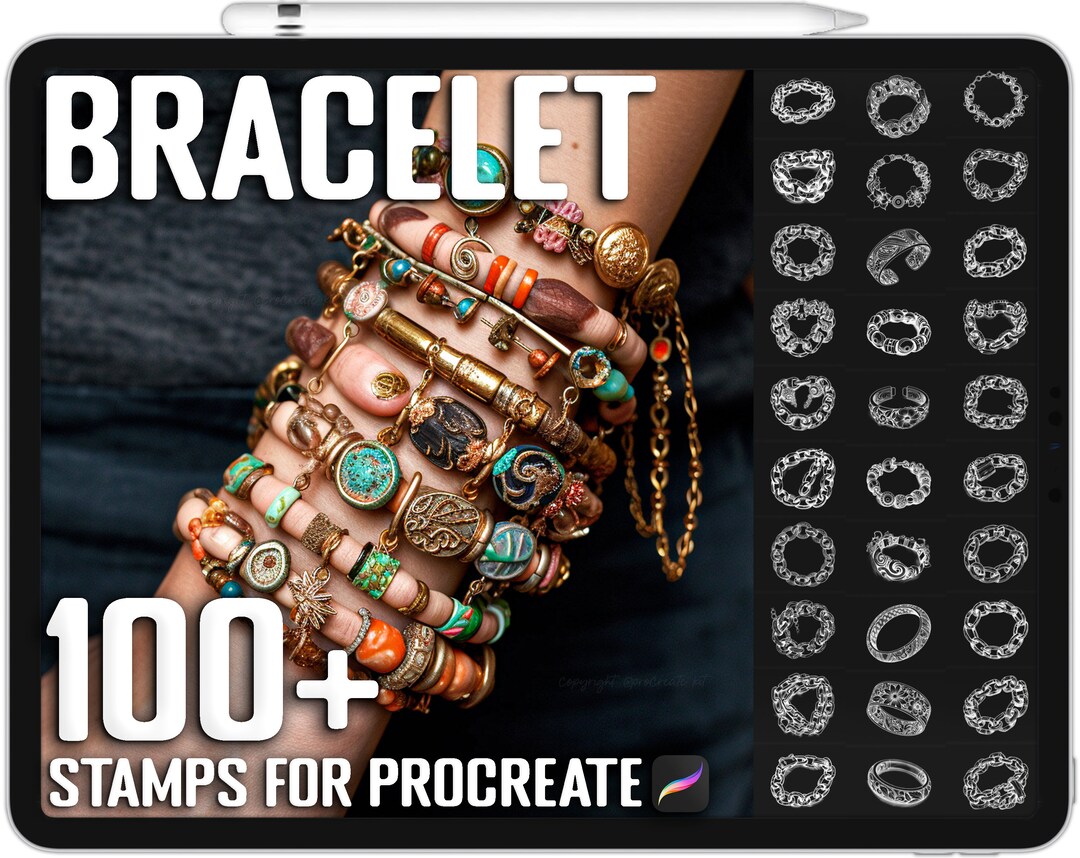 100 Procreate Bracelet Stamps Bracelet Brushes for Etsy