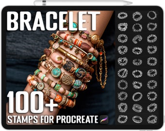 100+ Procreate Bracelet Stamps, Bracelet Brushes for Procreate, Instant Digital Download