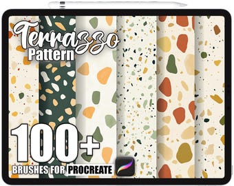 100+ Procreate Terrazzo Pattern Brushes, Realistic Texture Brushes for Procreate, Instant Digital Download