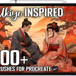 100+ Procreate Ukiyo Inspired Stamps, Ukiyo Guide Bundle for Procreate, Instant Digital Download