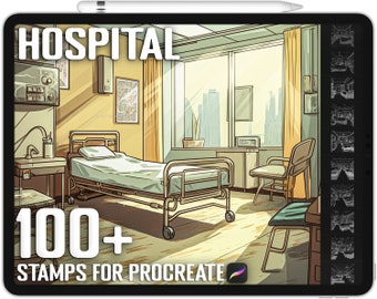 100+ Procreate Hospital Stamps, Hospital Brushes for Procreate, Instant Digital Download