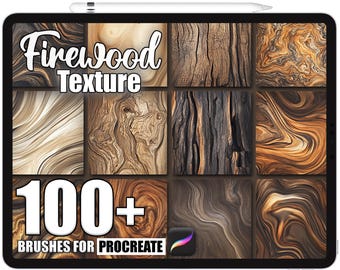 100+ Procreate Firewood Texture Brushes, Realistic Texture Brushes for Procreate, Instant Digital Download