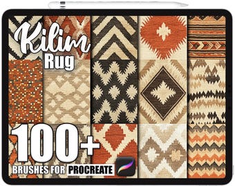 100+ Procreate Kilim Rug Brushes, Realistic Texture Brushes for Procreate, Instant Digital Download