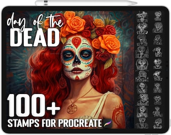 100+ Procreate Day of the dead Stamps, Day of the dead Brushes for Procreate, Instant Digital Download