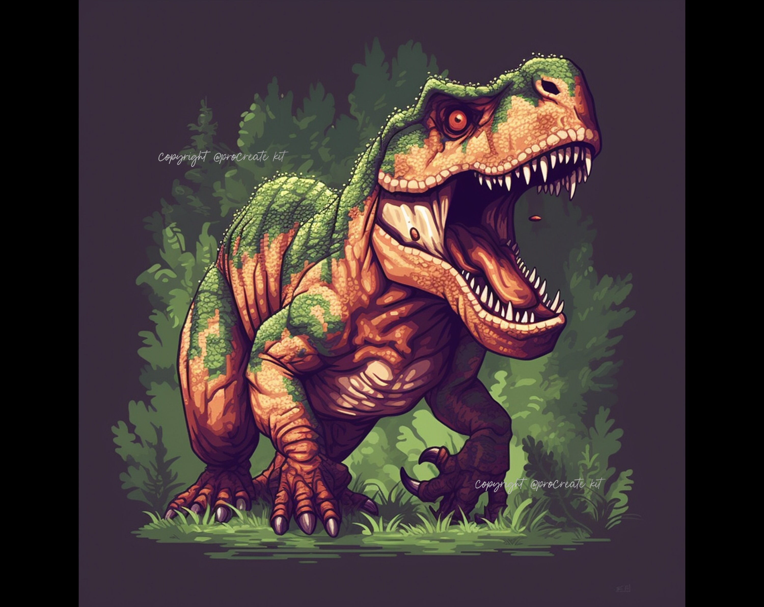 100+ Procreate Dinosaur Stamps, Dinosaur Brushes for Procreate, Instant ...