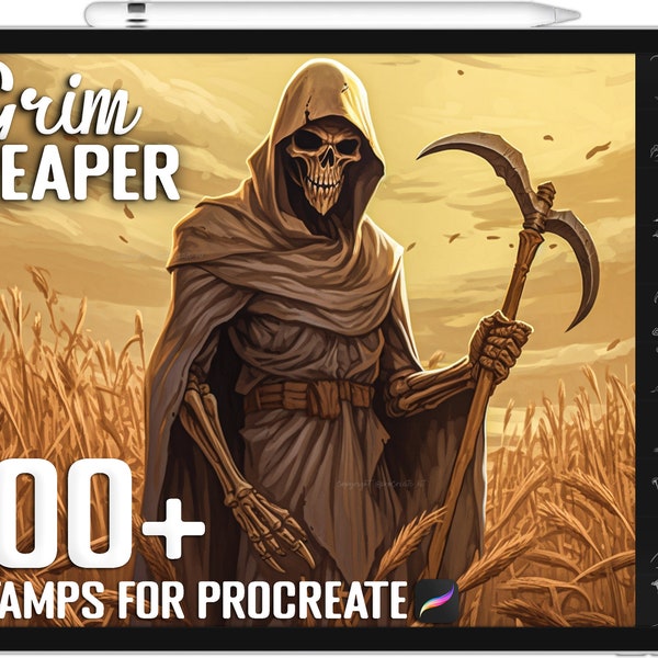 100+ Procreate Grim Reaper Stamps, Grim Reaper Brushes for Procreate, Instant Digital Download