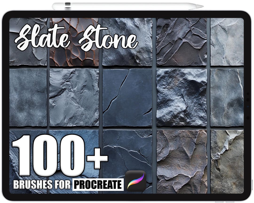100+ Procreate Slate Stone Brushes, Realistic Texture Brushes for ...