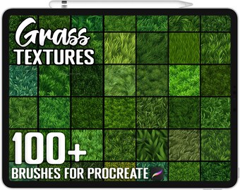 100+ Procreate Grass Pattern Texture Brushes, Realistic Brushes for Procreate, Instant Digital Download