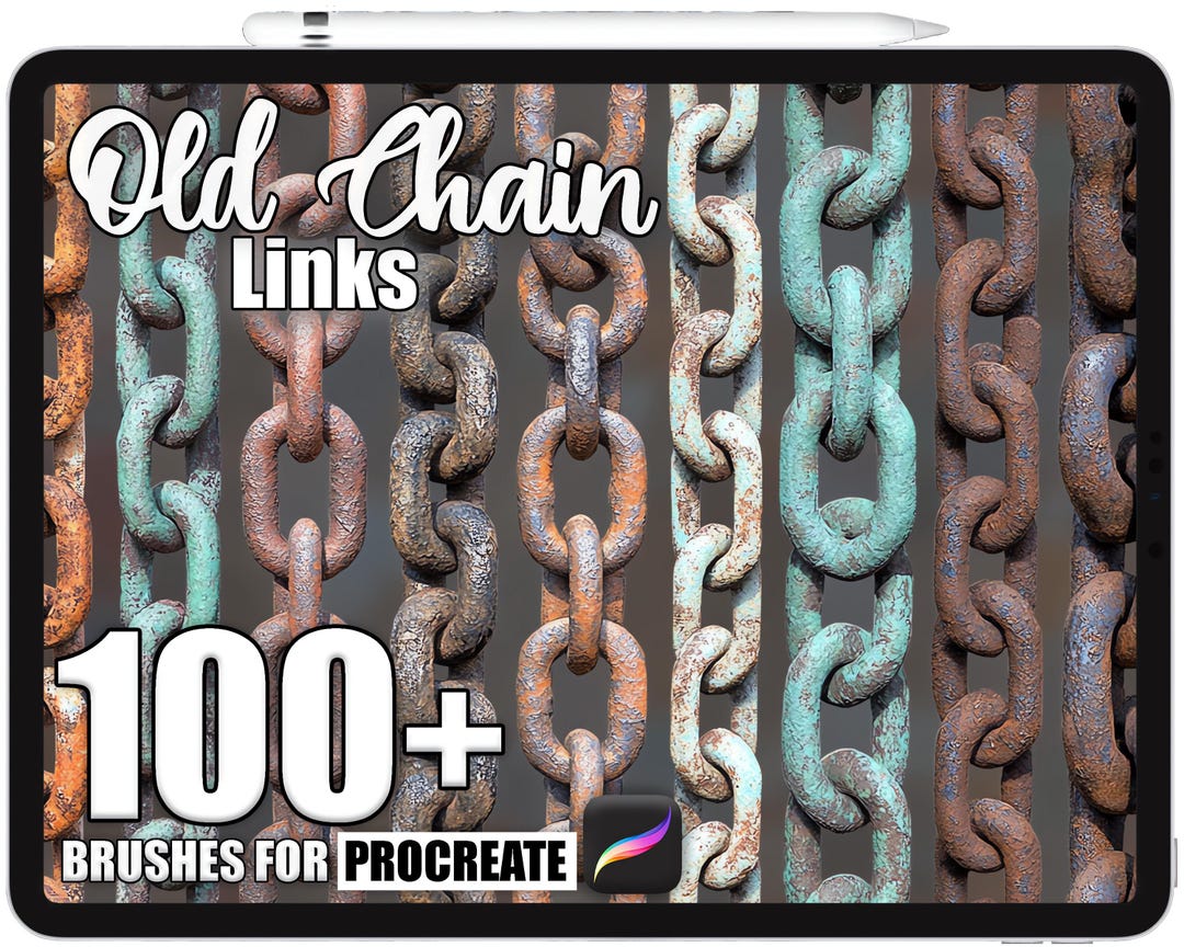 Procreate Chain 100+ Procreate Old Chain Links Brushes, Realistic Texture Brushes for ...