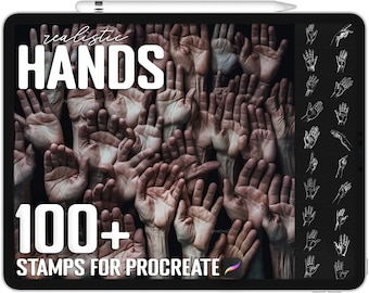 100+ Procreate Hand Stamps, Hand Brushes for Procreate, Instant Digital Download