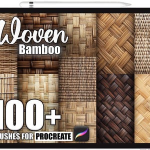 100+ Procreate vävda bambuborstar, realistiska texturborstar för Procreate, omedelbar digital nedladdning