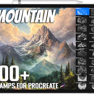 100+ Procreate Mountain Stamps, Mountain Brushes for Procreate, Instant Digital Download