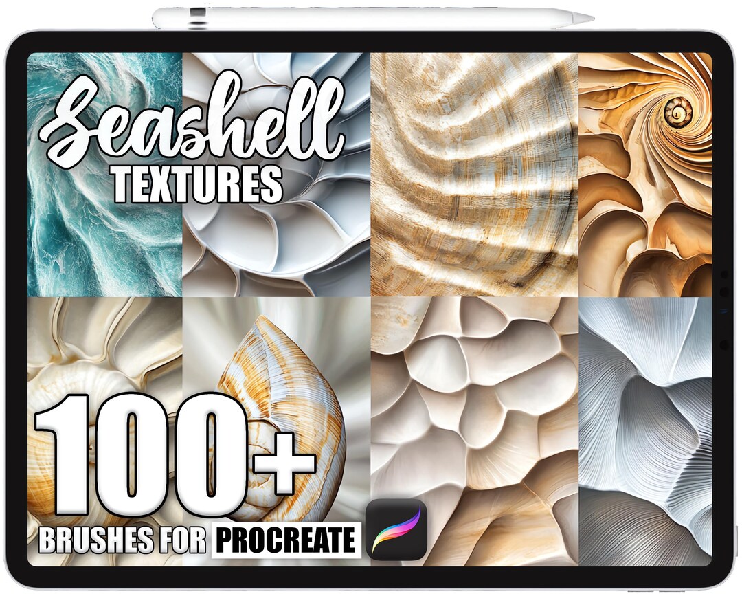 100+ Procreate Seashell Texture Brushes, Realistic Texture Brushes for ...