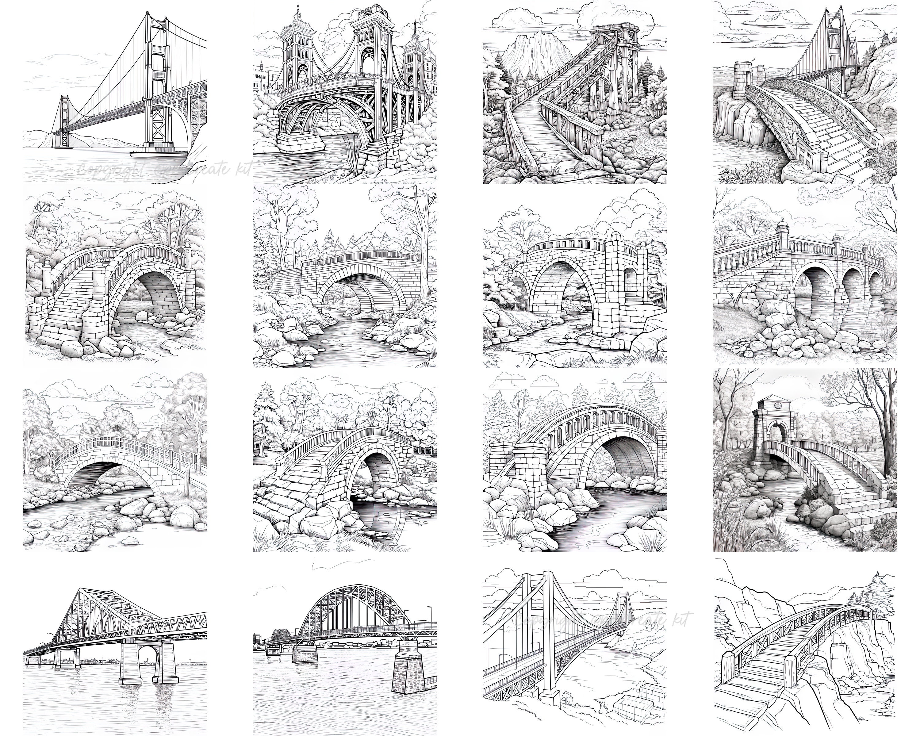 100+ Procreate Bridge Stamps, Bridge Brushes for Procreate, Instant ...