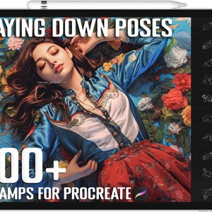 100+ Procreate Laying Down Poses Stamps, Laying Down Poses Brushes for Procreate, Instant Digital Download