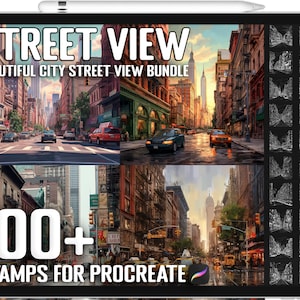 100+ Procreate City Street View Stamps, City Street View Brushes for Procreate, Instant Digital Download