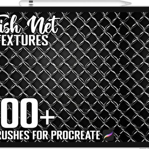 100+ Procreate Fishnet Texture Brushes, Realistic Brushes for Procreate, Instant Digital Download