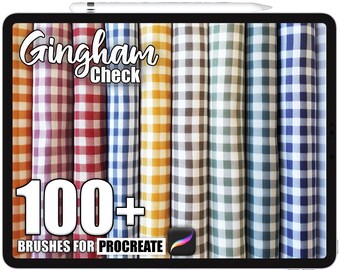 100+ Procreate Gingham Check Brushes, Realistic Texture Brushes for Procreate, Instant Digital Download