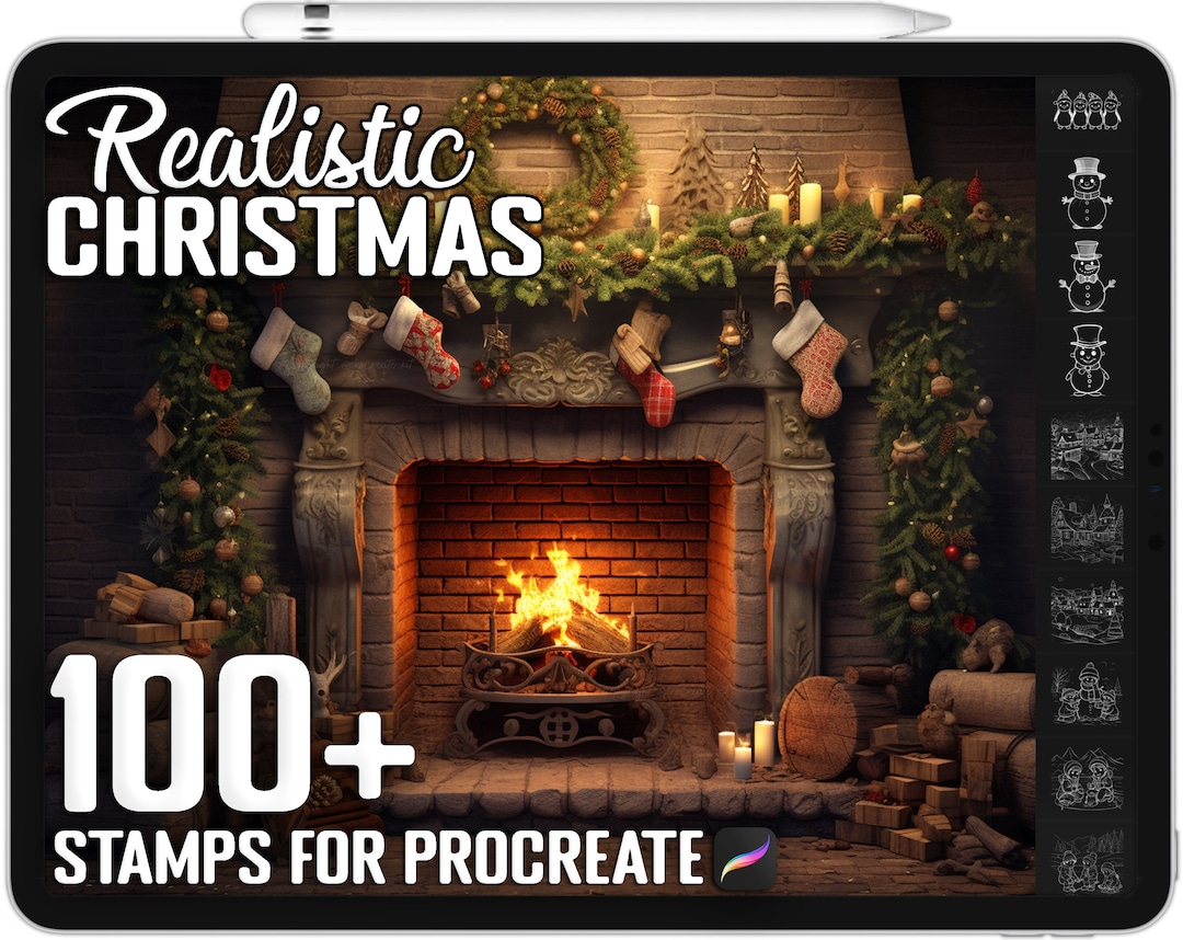 100+ Procreate Christmas Stamps, Christmas Guide Brushset Bundle for ...