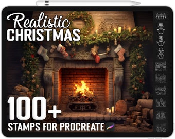 100+ Procreate Christmas Stamps, Christmas Guide Brushset Bundle for Procreate, Instant Digital Download