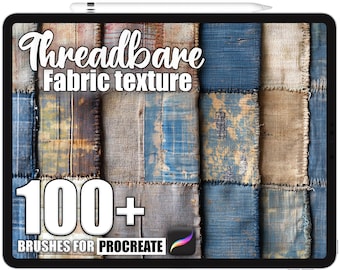 100+ Procreate Threadbare Fabric Brushes, Realistic Texture Brushes for Procreate, Instant Digital Download