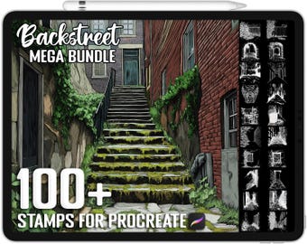 100+ Procreate Alleys & Backstreets Stamps, Realistic Brushes for Procreate, Instant Digital Download