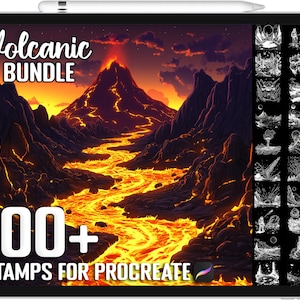 100+ Procreate Volcanic & Molten Space Worlds Stamps, Realistic Brushes for Procreate, Instant Digital Download