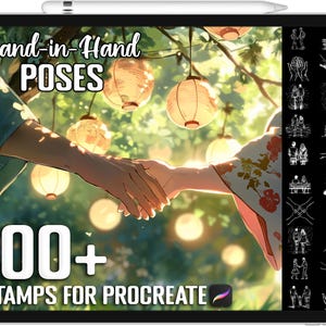 100+ Procreate Hand-in-Hand Pose Stamps, Heartfelt Connection Brushes for Procreate, Instant Digital Download