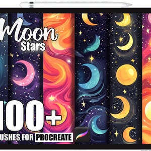 100+ Procreate Moon and Stars Brushes, Realistic Texture Brushes for Procreate, Instant Digital Download