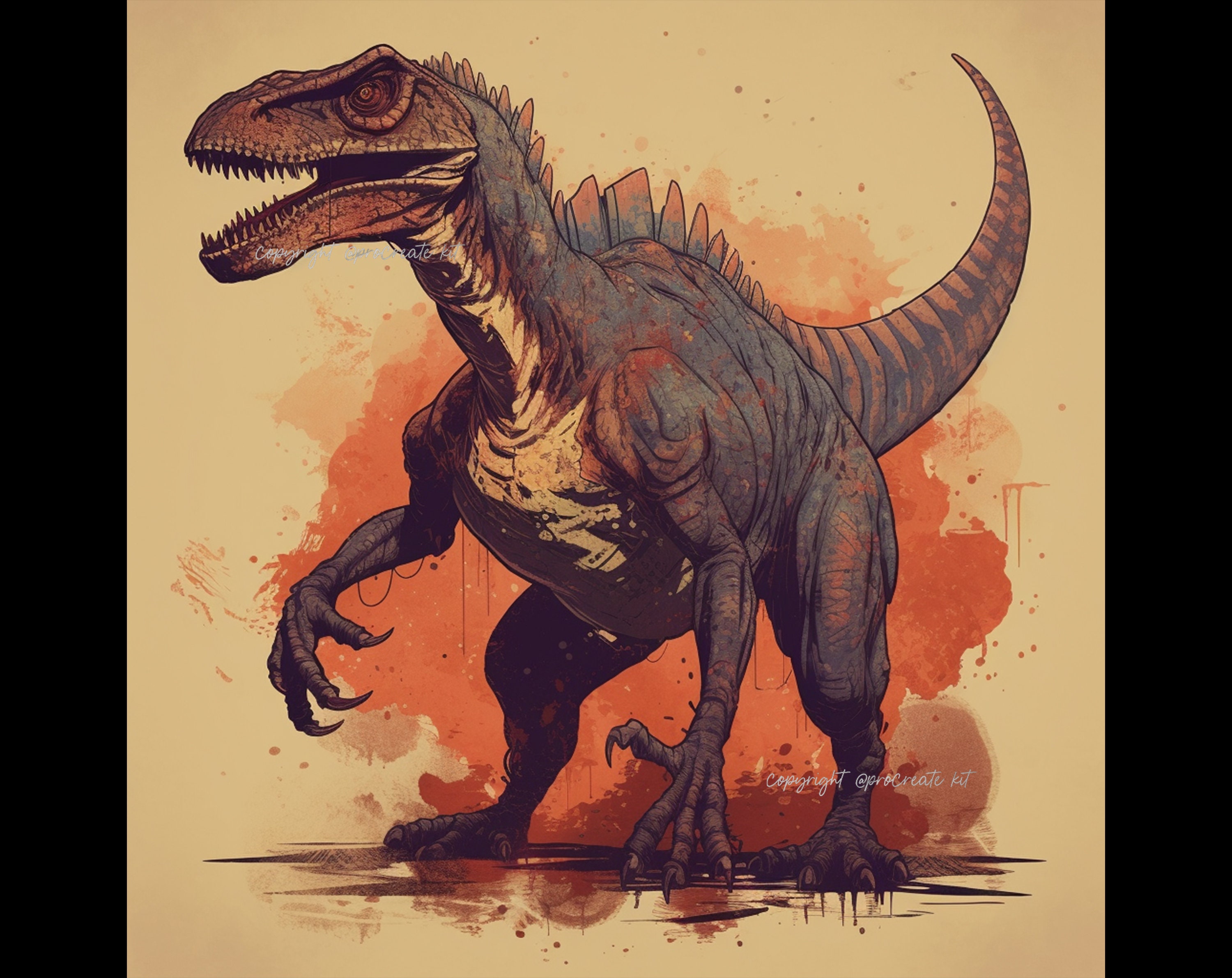 100+ Procreate Dinosaur Stamps, Dinosaur Brushes for Procreate, Instant ...
