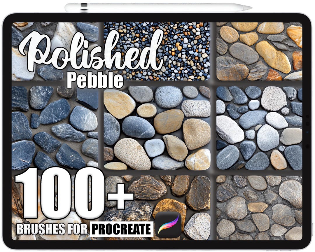 100+ Procreate Polished Pebble Brushes, Realistic Texture Brushes for ...