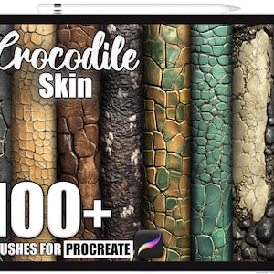 100+ Procreate Crocodile Skin Brushes, Realistic Texture Brushes for Procreate, Instant Digital Download